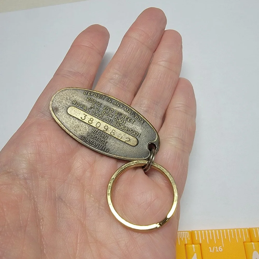 Vintage Chevrolet Keychain Brass Commitment To Excellence Royal Oak Michigan